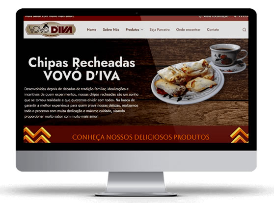 Site de Chipas Recheadas Vovó Diva