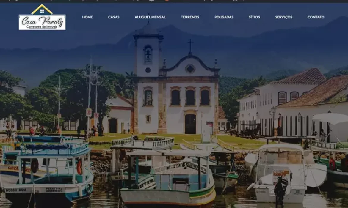 Site desenvolvido por Imasterweb Soluções Digitais para imobiliária Casas Paraty na plataforma wordpress com otimização SEO.