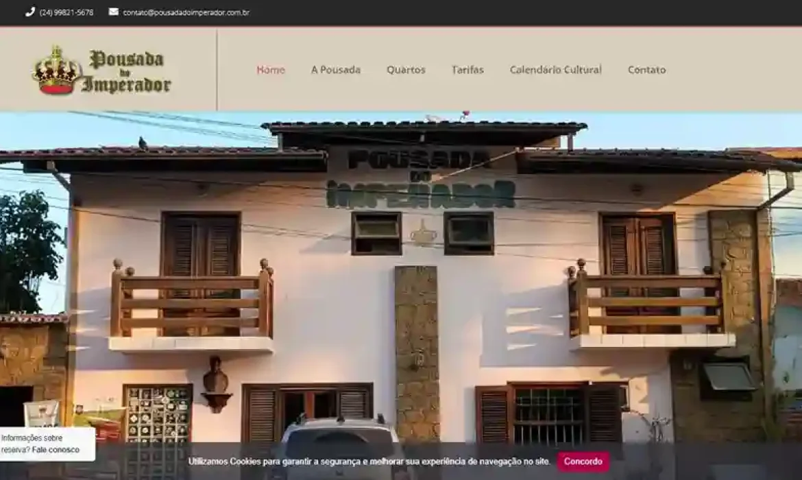 Site criado pelo Estúdio Imasterweb Soluções Digitais para a Pousada do Imperador na cidade de Paraty no RJ