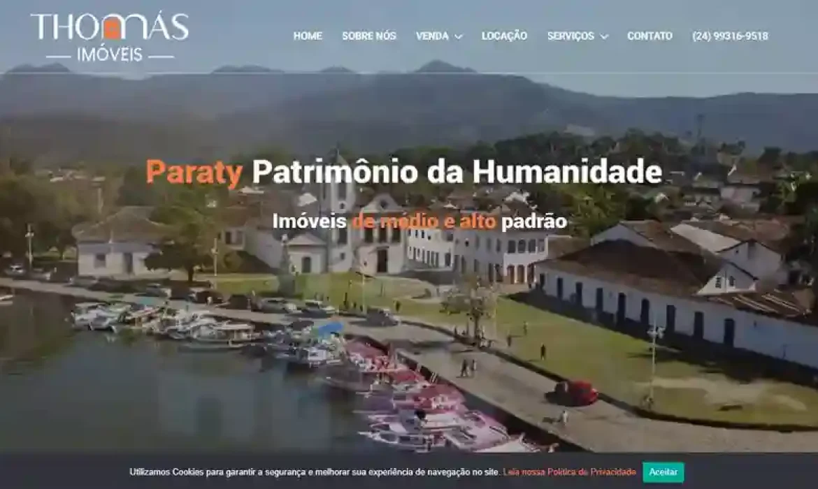 Site criado Thomás Imóveis Paraty