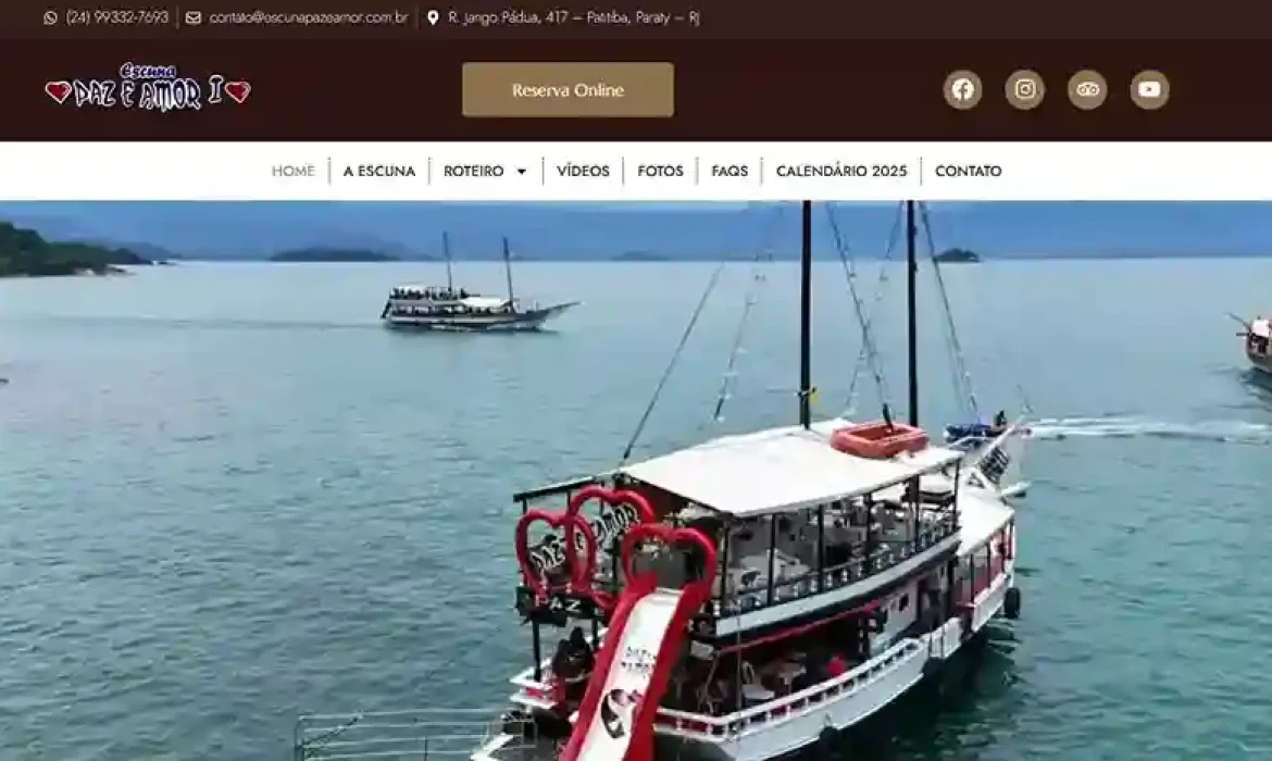 Site criado Para Escuna Paz e Amor