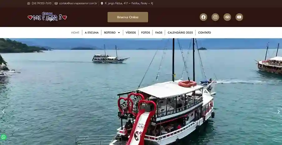 Site criado Para Escuna Paz e Amor