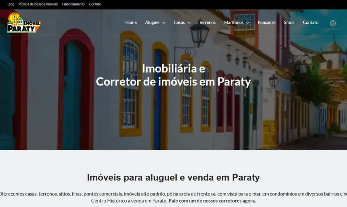 Imóvel Paraty site para Imobiliárias e Corretores de Imóveis criado por Imasterweb Soluções Digitais em Curitiba no Paraná.
