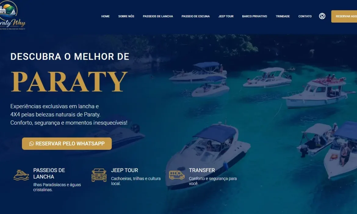 Paraty Way site de turismo criado pelo estúdio Imasterweb Soluções Digitais na plataforma wordpress com otimização SEO.