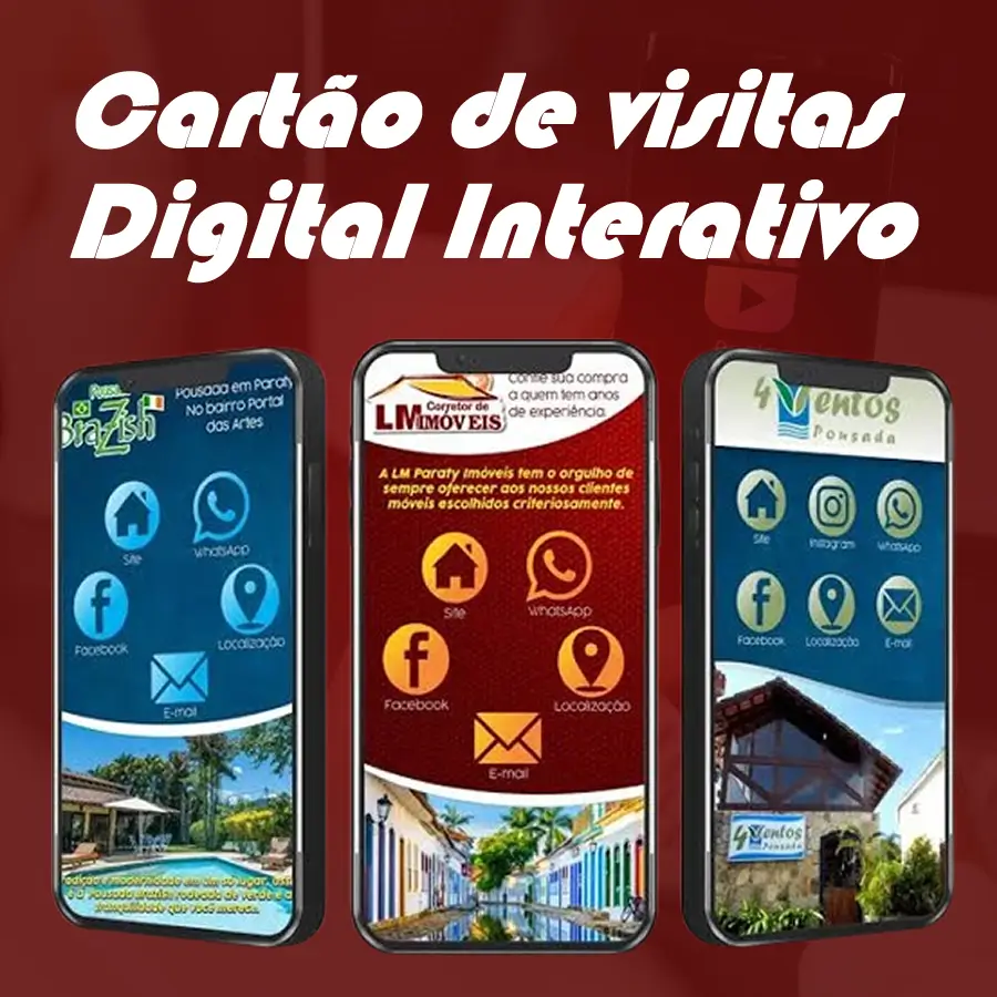 Cartão de visitas digital com pagamento único interativo com links do instagram, whastsapp, facebook a venda em Curitiba PR